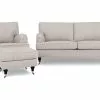 Howard Classic Sofagruppe (3 Pers. Sofa, Lænestol Og Puf), Beige -Sofaer Butik 9000532758