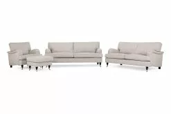 Howard Classic Sofagruppe (3,5 Pers. Sofa + 3 Pers. Sofa + Lænestol Og Puf), Beige