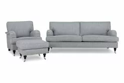 Howard Classic Sofagruppe (3,5 Pers. Sofa, Lænestol Og Puf), Grå
