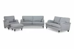 Howard Classic Sofagruppe (3 Pers. Sofa + 2 Pers. Sofa + Lænestol Og Puf), Grå