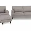 Howard Classic Sofagruppe (3 Pers. Sofa, Lænestol Og Puf), Beige -Sofaer Butik 9000538371