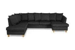 Wave U-sofa M. Chaiselong, Mørkegrå (Venstrevendt)