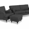 Howard Classic Sofagruppe (3,5 Pers. Sofa, Lænestol Og Puf), Antracit -Sofaer Butik 9000546269