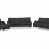 Howard Classic Sofagruppe (3,5+3 Pers. Sofa, Lænestol Og Puf), Antracit