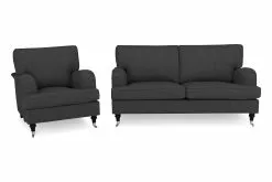 Howard Classic Sofagruppe (3 Pers. Sofa Og Lænestol), Mørkegrå