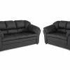 Salvador Sofagruppe (3+2 Pers. Sofa), Sort Kunstlæder -Sofaer Butik 9000547495