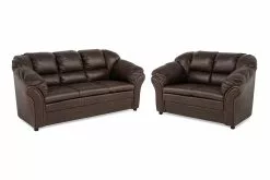 Salvador Sofagruppe (3 Pers + 2 Pers. Sofa), Brun Kunstlæder