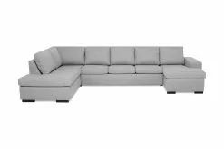 Boss Large U-sofa M. Chaiselong, Lysegrå (Venstrevendt)