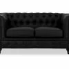 Chesterfield Lyx 2 Pers. Sofa, Sort Kunstlæder -Sofaer Butik 9000556720