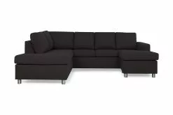 Crazy U-sofa M. Chaiselong, Antracit (Venstrevendt)