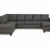 Crazy U-sofa Xxl M. Chaiselong, Mørkegrå (Venstrevendt)