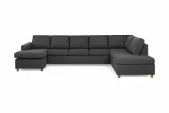 Crazy U-sofa Xl M. Chaiselong, Mørkegrå (Højrevendt)