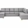 Crazy U-sofa Xl M. Chaiselong, Lysegrå (Højrevendt) -Sofaer Butik 9000563053