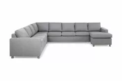Crazy U-sofa Xxl, Lysegrå M. Runde Metalben (Venstrevendt)