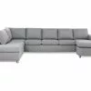 Crazy U-sofa Xl, Lysegrå M. Runde Metalben (Venstrevendt) -Sofaer Butik 9000563186
