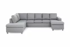Crazy U-sofa Xxl, Lysegrå (Venstrevendt)