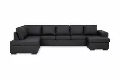 Link U-sofa Xxl M. Chaiselong, Sort Læderlook