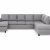 Crazy U-sofa Xl M. Chaiselong, Lysegrå (Højrevendt) -Sofaer Butik 9000578946