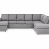 Crazy U-sofa Xl M. Chaiselong, Lysegrå (Højrevendt) -Sofaer Butik 9000578947
