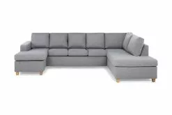 Crazy U-sofa Xl M. Chaiselong, Lysegrå (Højrevendt)