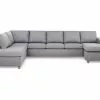Crazy U-sofa Xl M. Chaiselong, Lysegrå (Venstrevendt) -Sofaer Butik 9000578953