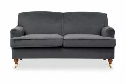 Bracknell 2 Pers. Sofa, Grå Fløjl