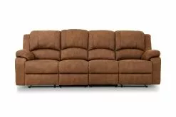 Norbo 4 Pers. Reclinersofa, Brun Kunstlæder