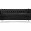 Chesterfield Buet 3 Pers. Sofa, Sort Velour -Sofaer Butik 9000609414