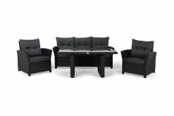 James Sofagruppe (2 Pers. Sofa Og To Lænestole), Sort