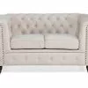 Chesterfield Deluxe 2 Pers. Sofa, Beige Velour -Sofaer Butik 9000653669