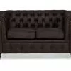 Chesterfield Deluxe 2 Pers. Sofa, Brun Læderlook -Sofaer Butik 9000653670