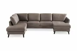 Trend U-sofa M. Chaiselong, Brun Velour (Venstrevendt)