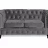 Chesterfield Lyx 2 Pers. Sofa, Mørkegrå Velour 1 Chesterfield Lyx 2 Pers. Sofa, Mørkegrå Velour -Sofaer Butik 9000660277