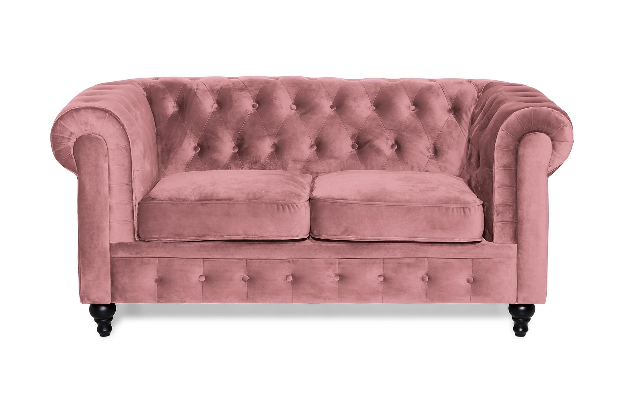 Chesterfield Lyx 2 Pers. Sofa, Rosa Velour 3 Chesterfield Lyx 2 Pers. Sofa, Rosa Velour