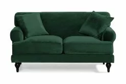 Amanda 2 Pers. Sofa, Mørkegrøn Velour