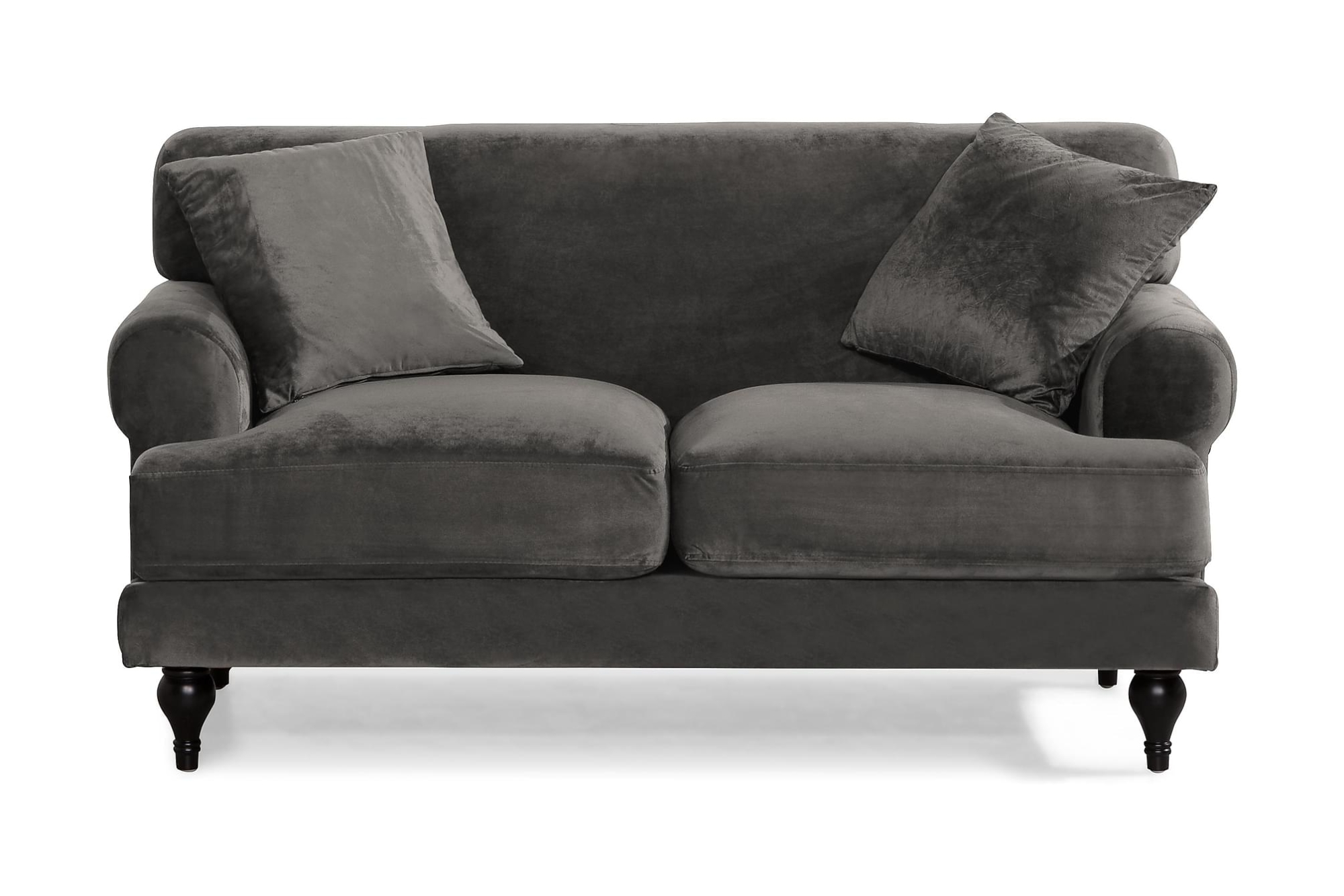 Amanda 2 Pers. Sofa, Grå Velour 3 Amanda 2 Pers. Sofa, Grå Velour