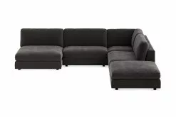 Arken U-sofa, Mørkegrå Velour, Vendbar