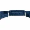 Chesterfield Lyx Sofagruppe (3+2 Pers. Sofa + Lænestol), Blå Velour 2 Chesterfield Lyx Sofagruppe (3+2 Pers. Sofa + Lænestol), Blå Velour -Sofaer Butik 9000688630