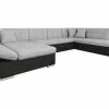 Zumar U-sovesofa M. Chaiselong Og Opbevaring, Sort M. Lysegrå Hynder (Højrevendt) -Sofaer Butik 9000696647
