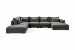 Dubai U-sofa, Mørkegrå Velour (Venstrevendt)