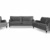 Howard Classic Sofagruppe (3,5+3 Pers. Sofa Og Lænestol), Sølvgrå Velour 1 Howard Classic Sofagruppe (3,5+3 Pers. Sofa Og Lænestol), Sølvgrå Velour -Sofaer Butik 9000705610