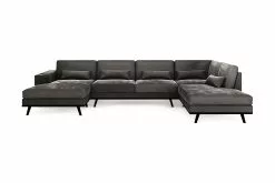 Copenhagen U-sofa, Grå Velour (Højrevendt)