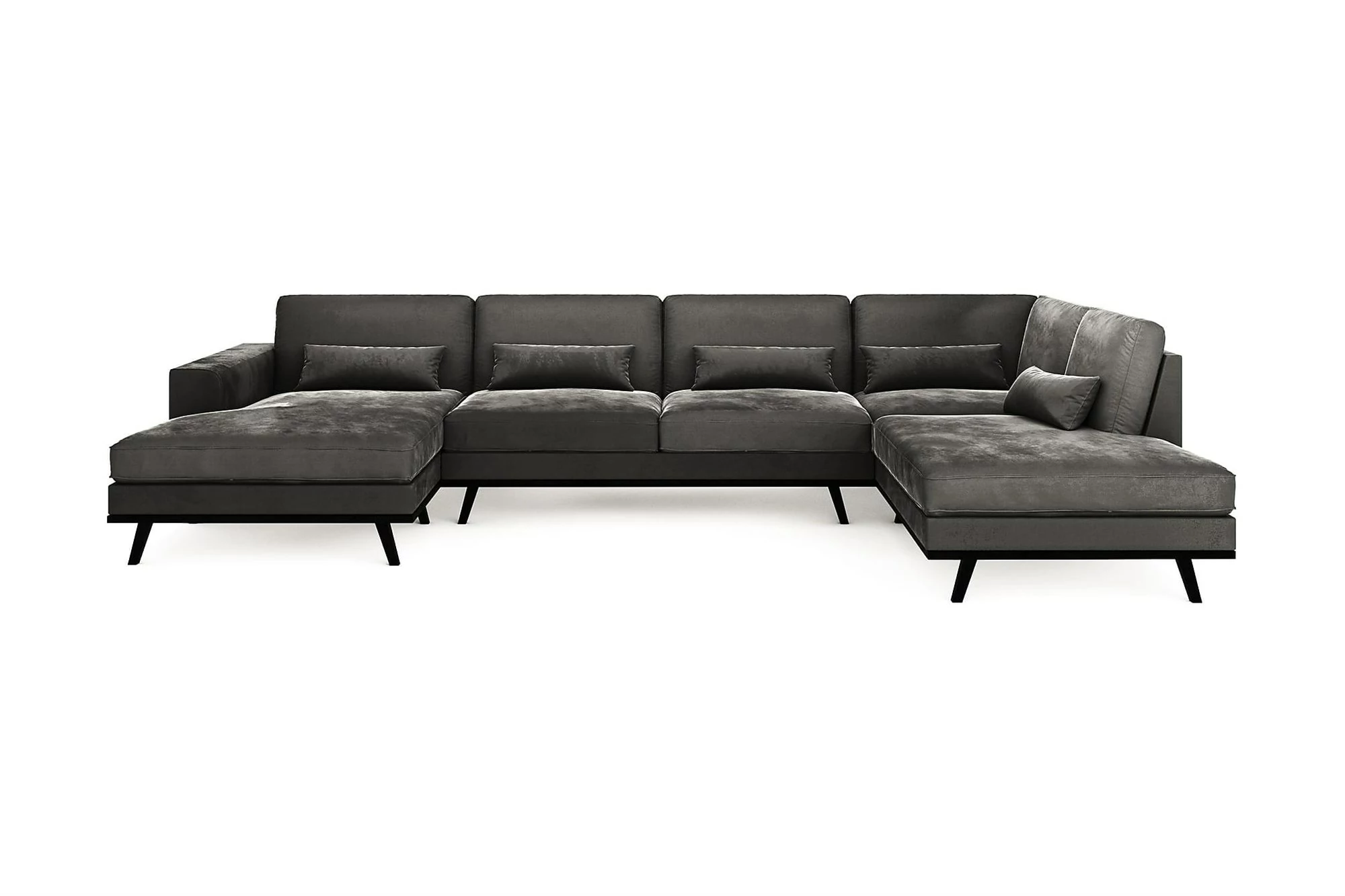 Copenhagen U-sofa, Grå Velour (Højrevendt) 3 Copenhagen U-sofa, Grå Velour (Højrevendt)