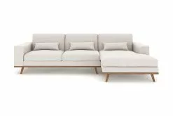Copenhagen 3 Pers. Sofa M. Chaiselong, Beige (Højrevendt)