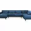 Copenhagen U-sofa, Blå Velour (Højrevendt) -Sofaer Butik 9000795864