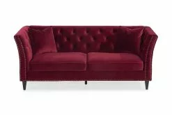 Charlene 3 Pers. Sofa, Rød Velour