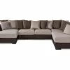 Cuba 4 Pers. Sofa M. Chaiselong Inkl. Løse Puder, Brun/beige (Højrevendt) -Sofaer Butik 9000917825