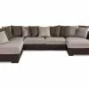 Cuba 4 Pers. Sofa M. Chaiselong Inkl. Løse Puder, Brun/beige (Venstrevendt) -Sofaer Butik 9000917832