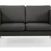 Oxford 2 Pers. Sofa, Sort Læder -Sofaer Butik 23998