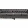 Chesterfield Luksus 4 Pers. Sofa, Grå -Sofaer Butik 90001005334